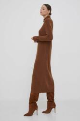 Tommy Hilfiger rochie din lână culoarea maro, midi, oversize WW0WW39925 9BYX-SUD16Y_82X
