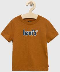 Levi's tricou de bumbac pentru copii culoarea maro, cu imprimeu 9BYY-TSB083_82X