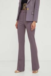 Elisabetta Franchi pantaloni femei, culoarea violet, evazati, high waist 9BYX-SPD0G5_45X