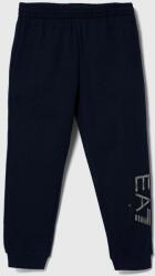 EA7 Emporio Armani pantaloni de trening din bumbac pentru copii culoarea albastru marin, cu imprimeu 9BYX-SPB02I_59X