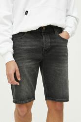 Superdry pantaloni scurti jeans barbati, culoarea gri PPYX-SZM0MP_90Y