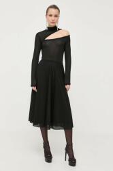 Patrizia Pepe rochie culoarea negru, midi, evazati 9BYX-SUD0GT_99X