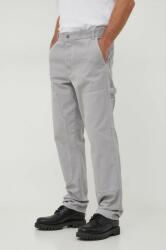 Benetton pantaloni de bumbac culoarea gri, drept 9BYX-SPM0RP_90X