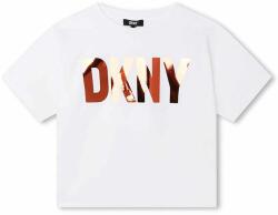 DKNY tricou de bumbac pentru copii culoarea alb 9BYX-TSG01S_00X