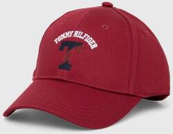 Tommy Hilfiger șapcă din bumbac pentru copii culoarea bordo, cu imprimeu 9BYX-CAK00F_83X
