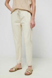 Medicine pantaloni femei, culoarea bej, fason chinos, medium waist ZPYX-SPD060_08X