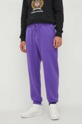 United Colors of Benetton pantaloni de trening din bumbac culoarea violet, neted 9BYX-SPM0F5_45X