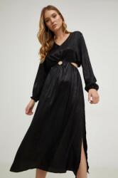 ANSWEAR rochie culoarea negru, midi, evazati BMYX-SUD0FD_99X