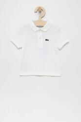 Lacoste tricouri polo din bumbac pentru copii culoarea alb, neted PPY8-POB01E_00A