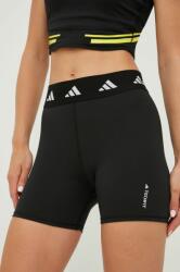 adidas Performance pantaloni scurți de antrenament Techfit femei, culoarea negru, cu imprimeu, high waist HF6683 9BYY-SZD05R_99X