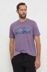 Adidas tricou din bumbac barbati, culoarea violet, cu imprimeu 9BYX-TSM0EW_94X