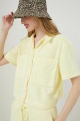 Ugg camasa femei, culoarea galben, cu guler clasic, regular PPYX-KDD0H1_17X