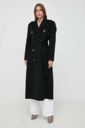 Elisabetta Franchi palton de lana culoarea negru, de tranzitie, cu doua randuri de nasturi 9BYX-KPD02A_99X