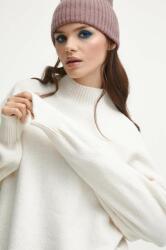 MEDICINE pulover din amestec de lana femei, culoarea bej, călduros, cu turtleneck ZBYX-SWD083_02M