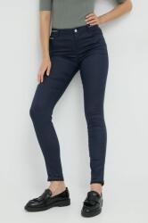 Morgan pantaloni femei, culoarea albastru marin, mulata, high waist 9BYY-SPD11N_59X