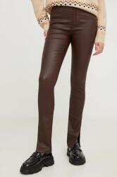 Answear Lab pantaloni femei, culoarea maro, mulata, high waist BMYX-SPD03L_88X