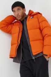 Tommy Jeans geaca de puf barbati, culoarea portocaliu, de iarna 9BYX-KUM020_23X