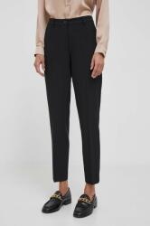 Sisley pantaloni femei, culoarea negru, drept, medium waist 9BYX-SPD0OT_99X