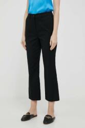 Sisley pantaloni femei, culoarea negru, drept, high waist PPYX-SPD0IO_99X