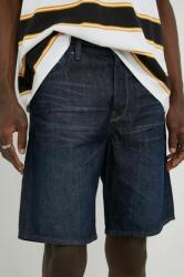 G-Star Raw pantaloni scurti jeans barbati, culoarea albastru marin PPYX-SZM0FS_59X
