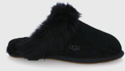 Ugg papuci din piele întoarsă Scuffette II culoarea: negru 1122750. BLK 9BY8-KLD0FH_99X