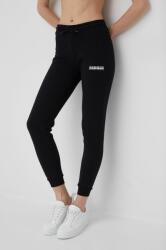 Napapijri pantaloni femei, culoarea negru, cu imprimeu NP0A4G8Y0411-001 PPYY-SPD0M2_99X