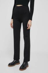 United Colors of Benetton pantaloni femei, culoarea negru, drept, high waist 9BYX-SPD0MM_99X