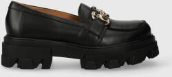 Charles Footwear mocasini de piele Vloglola femei, culoarea negru, cu platforma, Vloglola. Loafer. Black MBYX-OBD02T_99X