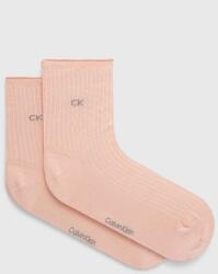 Calvin Klein sosete 2-pack femei, culoarea roz 9BYX-LGD004_30X