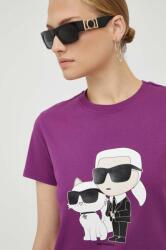 Karl Lagerfeld tricou din bumbac culoarea violet PPYX-TSD0CU_44X