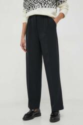 United Colors of Benetton pantaloni femei, culoarea negru, lat, high waist 9BYX-SPD0LZ_99X