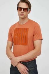 G-Star Raw tricou din bumbac culoarea portocaliu, cu imprimeu PPYX-TSM05S_22X