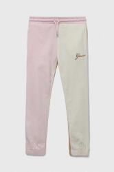 Guess pantaloni de trening din bumbac pentru copii culoarea roz, modelator 9BYX-SPG00G_03X