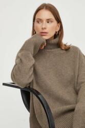 Herskind pulover de casmir culoarea maro, cu guler 9BYX-SWD0DS_88X