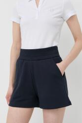 Armani Exchange pantaloni scurti femei, culoarea albastru marin, neted, high waist PPYX-SPD0SO_59X