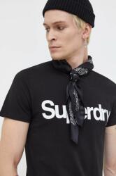 Superdry tricou din bumbac culoarea negru, cu imprimeu 9BYX-TSM14U_99X