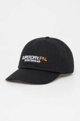 Superdry șapcă de baseball din bumbac culoarea negru, cu imprimeu 9BYX-CAD0CL_99X