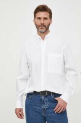 Calvin Klein cămașă bărbați, culoarea alb, cu guler stand-up, relaxed K10K111736 9BYX-KDM0IU_00X