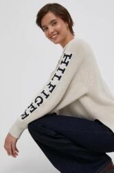 Tommy Hilfiger pulover de bumbac culoarea bej, călduros 9BYX-SWD018_80X