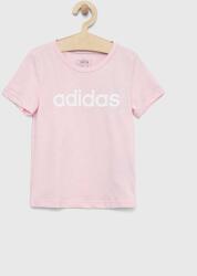 Adidas tricou de bumbac pentru copii G LIN culoarea roz PPYX-TSG00N_03X