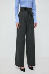 Pinko pantaloni de lana culoarea gri, lat, high waist 9BYX-SPD0PT_90X
