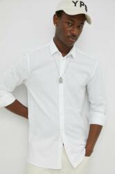 Bruuns Bazaar camasa din bumbac Pique Norman barbati, culoarea alb, cu guler clasic, regular PPYX-KDM0HP_00X