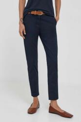 Sisley pantaloni femei, culoarea albastru marin, mulata, high waist 9BYX-SPD0OW_59X
