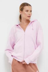 Adidas bluza femei, culoarea roz, cu glugă, neted 9BYX-BLD08Z_30X