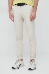 Calvin Klein pantaloni bărbați, culoarea bej, mulată K10K110979 PPYX-SPM04K_01X