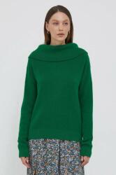 Benetton pulover femei, culoarea verde, cu guler 9BYX-SWD0N0_77X