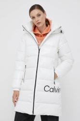 Calvin Klein geaca femei, culoarea alb, de iarna 9BYX-KUD1JT_00X