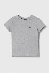 Lacoste tricou de bumbac pentru copii culoarea gri, neted 9BYX-TSK07F_09X