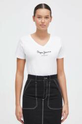 Pepe Jeans tricou din bumbac femei, culoarea alb 9BYX-TSD0YS_00X