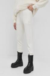 Karl Lagerfeld Pantaloni de lână femei, culoarea crem, material neted 9BY8-SPD0OC_01X